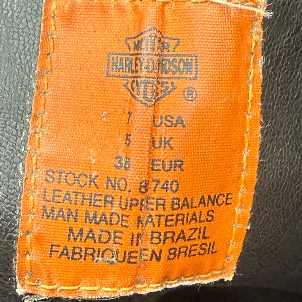 VTG Harley Davidson Flame Embossed Leather Biker Boots Made in Brazil Size 7 - Picture 14 of 14